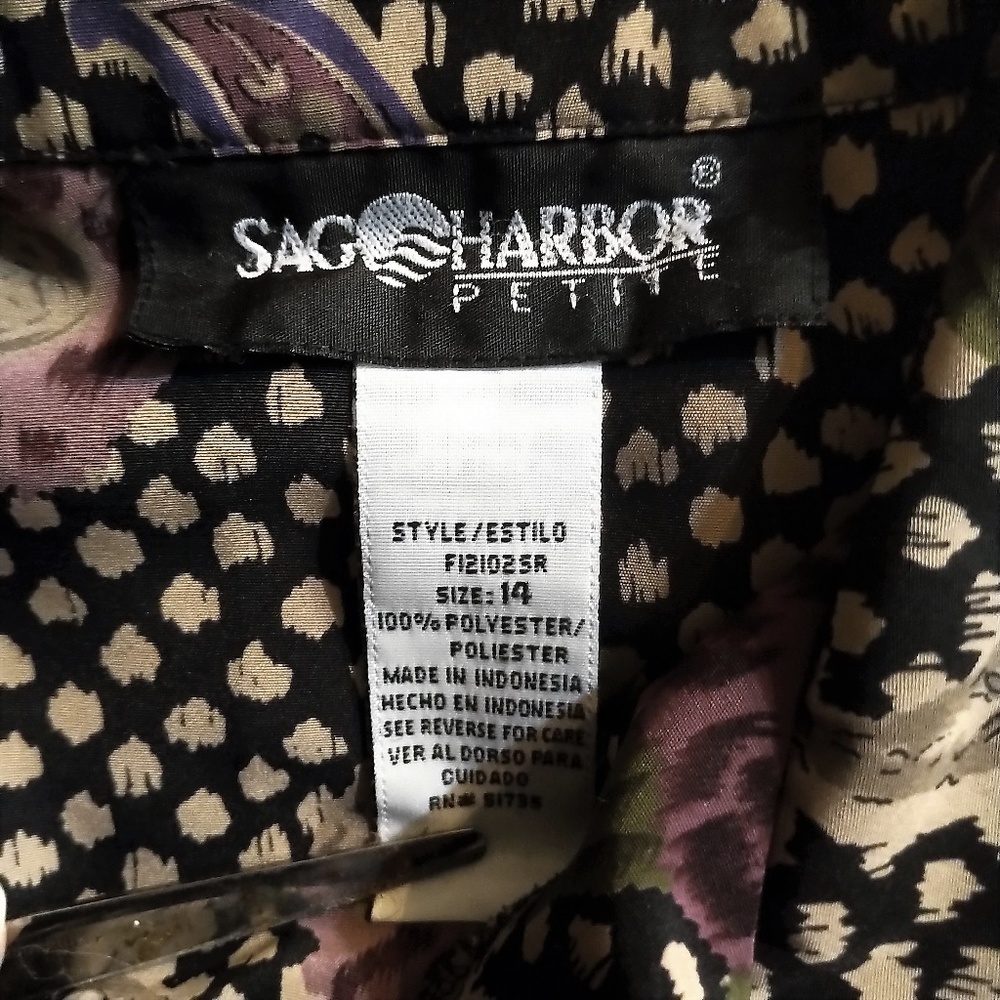 Floral Dress Blouse by Sag Harbor EUC 14P - Picture 3 of 4